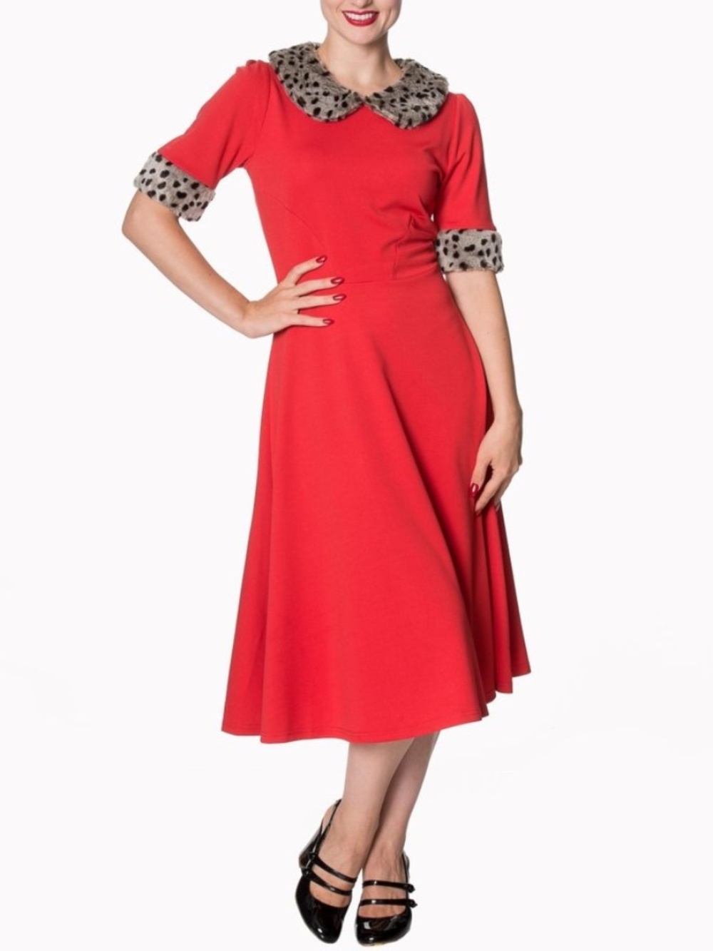 Banned Apparel Dress with Faux Fur